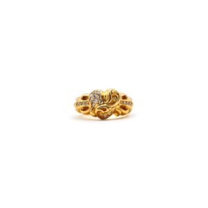 Chrome Hearts 22K Gold Diamonds Vine Heart Ring