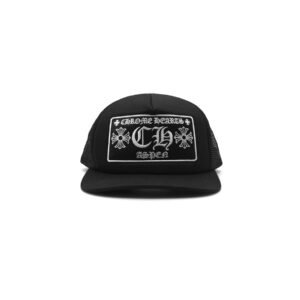 Chrome Hearts Aspen Exclusive CH Cross Embroidered Black Trucker Cap