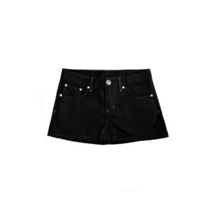Chrome Hearts Black Denim Mini Skirt