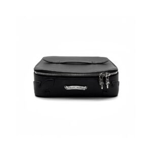 Chrome Hearts Black Leather Cosmetic Case Jewelry Box