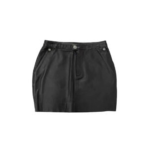 Chrome Hearts Black Leather Mini Skirt