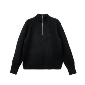 Chrome Hearts Cashmere Triple Cross Patch Half Zip Sweater