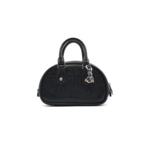 Chrome Hearts Leather Cross Patch Black Mini Gym Bag