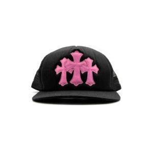 Chrome Hearts Pink Triple Cross Patch Trucker Cap