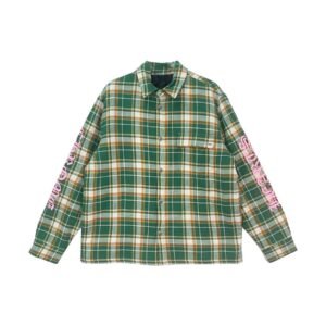Chrome Hearts Quilted Padded Flannel Plaid Print Jacket