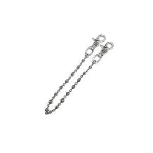 Chrome Hearts Silver 2 Clip Cross Ball Wallet Chain