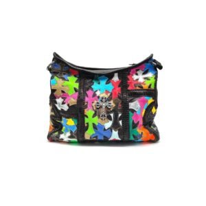 Chrome Hearts Silver Filigree Multicolor Patch Lyon Bag