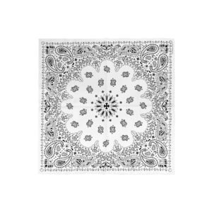 Chrome Hearts White Paisley Bandana Silk Scarf